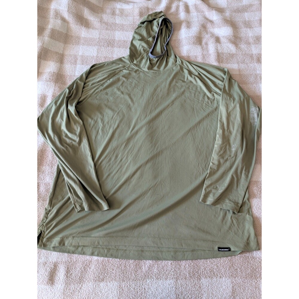 Truewerk B1 Sun Hoodie Mens XXL Green UPF Long Sleeve Workwear Pullover Shirt